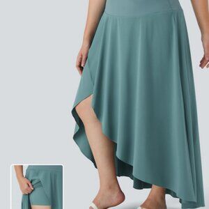 Halara Breezeful High Waisted High Low Ruffle 2-in-1 Flowy Midi Quick Dry 3X